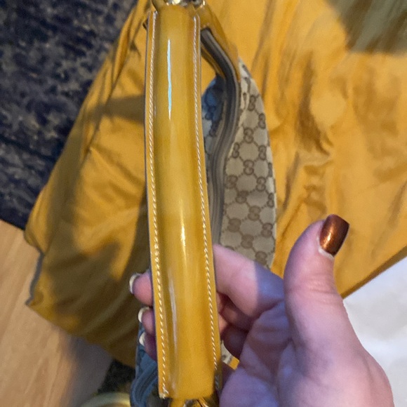 Beautiful Gucci, hobo, patent leather and canvas shoulder bag - Picture 5 of 10